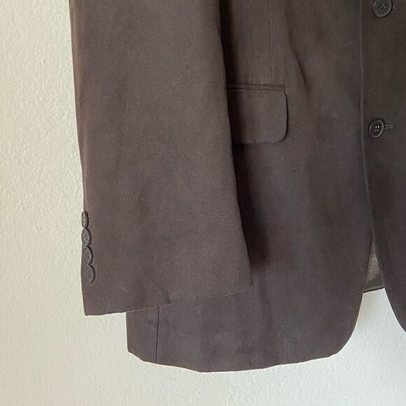 Apt 9 Notch Suede Brown Blazer Collar Faux Size 44L - Picture 5 of 9